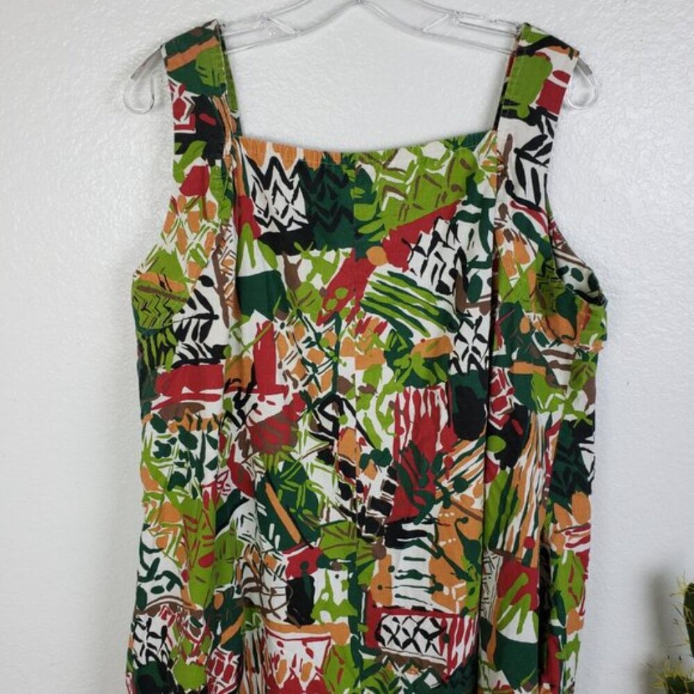 Vintage JAYLAN of California Summer Dress Tunic Colorful Abstract Art Print XL - Picture 7 of 11